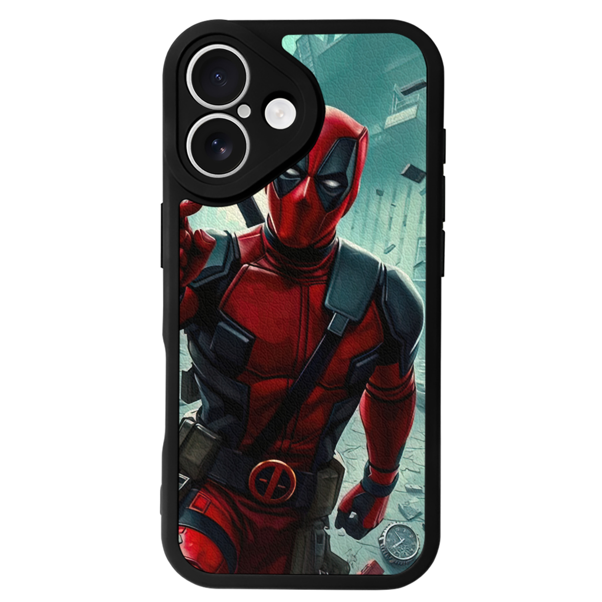 （画像用） Deadpool デッドプール 【iPhone 16シリーズ対応】シリコンスマホケース（レザー調） 材質：シリコン